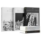 Conjunto de livros decorativos para mesa de café Maplefield XL Madrid Roma Barcelona