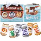 Conjunto de livros Tickle & Main Noah's Ark com livro de histórias e 3 pares de meias Conjunto de livros Tickle & Main Noah's Ark com livro de histórias e 3 pares de meias