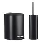 Conjunto de Lixeira 5 Litros Preto Pedal e Escova Sanitária Higiene Lavabo Banheiro Organizador de Lixo