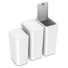 Conjunto de lixeiras N. NETDOT, pacote com 3 (15 L e 10 L) com tampa branca