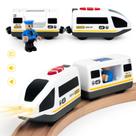 Conjunto de locomotivas elétricas Train Wood City operado por bateria