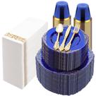 Conjunto de Louça Bestluck 700 Peças Azul Transparente com Borda Dourada Conjunto de Louça Bestluck 700 Peças Azul Transparente com Borda Dourada