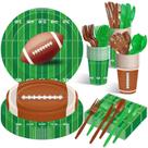 Conjunto de louça descartável Jremreo 175 peças tema futebol para 25 pessoas Conjunto de louça descartável Jremreo 175 peças tema futebol para 25 pessoas