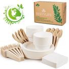 Conjunto de louças compostáveis RESTYLIFE 300 unidades para 50 convidados