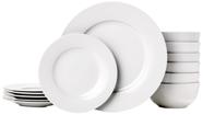 Conjunto de louças de cozinha Amazon Basics 18 peças brancas