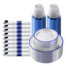Conjunto de louças de plástico azul escuro Goodluck 175 peças
