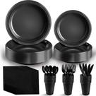 Conjunto de louças de plástico descartáveis Boocikey para 25 convidados