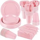 Conjunto de louças descartáveis Aodaer Party Supplies, rosa, 400 unidades