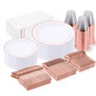 Conjunto de louças descartáveis GATHER Rose Gold 350 unidades