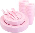 Conjunto de louças descartáveis KIRE Pink com 150 peças