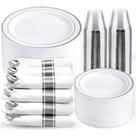 Conjunto de louças descartáveis WELLIFE 350 unidades para 50 convidados