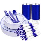 Conjunto de louças descartáveis WELLIFE Blue 210 peças