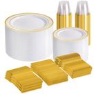 Conjunto de louças descartáveis WELLIFE para 100 convidados 600PC Conjunto de louças descartáveis WELLIFE para 100 convidados 600PC