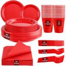 Conjunto de louças descartáveis WELLIFE Red para 30 convidados