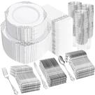 Conjunto de louças descartáveis YOUBET 700PCS para casamento e festa Conjunto de louças descartáveis YOUBET 700PCS para casamento e festa