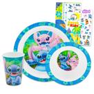Conjunto de louças Disney Stitch para crianças com prato, tigela, xícara