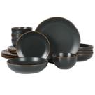 Conjunto de Louças Gibson Home Hazeltine 16 Peças - Grés Preto