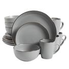 Conjunto de Louças Gibson Home Rockaway 16 Peças - Borda Cinza/Dourada