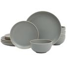 Conjunto de Louças Gibson Home Rockaway Grey Matte - 12 Peças para 4 Pessoas