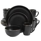Conjunto de Louças Gibson Home Rockaway Round 16 Peças - Aro Preto/Dourado