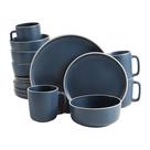 Conjunto de Louças Gibson Home Zuma - 16 Peças em Azul Cobalto