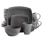 Conjunto de Louças Gibson Soho Lounge Grey - Serviço para 4 Pessoas (16 Peças)