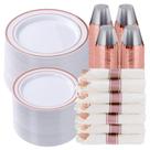 Conjunto de louças Goodluck Rose Gold Plastic 700 unidades para 100 convidados
