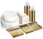 Conjunto de louças MCIRCO Gold 350 peças com 100 pratos e 50 xícaras