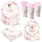 Conjunto de Louças para Festa Bailarina Rosa XYYXYIXIN 24 Peças Conjunto de Louças para Festa Bailarina Rosa XYYXYIXIN 24 Peças