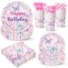 Conjunto de Louças para Festa XYYXYIXIN Tema Borboleta 24 peças