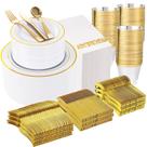 Conjunto de louças WELLIFE 700 peças para 100 convidados - ouro