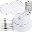 Conjunto de louças WELLIFE para 30 pessoas com pratos, copos e talheres