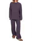 Conjunto de lounge de 2 peças Ardrem, pijama listrado, marrom e algodão
