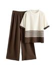 Conjunto de lounge de 2 peças para bronzeamento feminino listrado Conjunto de lounge de 2 peças para bronzeamento feminino listrado