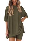 Conjunto de lounge feminino Outfit PRETTYGARDEN de 2 peças 2025, verde militar