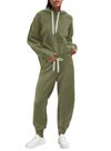 Conjunto de lounge Panadila Fuzzy de 2 peças para mulheres, verde militar