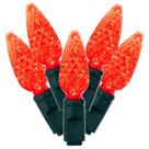 Conjunto de luces LED Vickerman 100 luces C6 luces rojas con cable verde