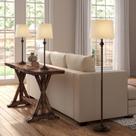 Conjunto de Luminárias Carter 360 Lighting 3 Peças Bronze com Cúpulas Bege