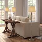 Conjunto de Luminárias Carter 360 Lighting 3 Peças Metal Bege com Abajur de Tecido Creme