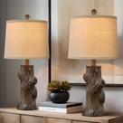 Conjunto de luminárias de mesa de resina OYEARS 23" de 2 casas de fazenda vintage