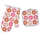 Conjunto de luvas de forno e almofadas térmicas para assar bolos, rosa, 2 peças Conjunto de luvas de forno e almofadas térmicas para assar bolos, rosa, 2 peças