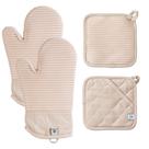 Conjunto de luvas de forno e porta-panelas, milkshake de silicone com nervuras