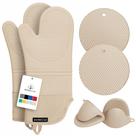 Conjunto de luvas de forno e porta-panelas Rorecay Silicone 500 C 6 unidades