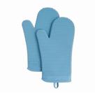 Conjunto de luvas de forno KitchenAid com nervuras, silicone macio, azul, 2 peças