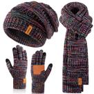 Conjunto de luvas e gorro de inverno Alepo Women Warm 3 em 1