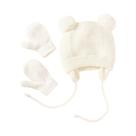 Conjunto De Luvas E Gorro De Tricô Para Bebês, Cor Sólida, Outono Inverno, Touca Infantil Para
