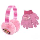 Conjunto de luvas e protetores de ouvido de inverno Disney Princess Pink Girls 4-7 Conjunto de luvas e protetores de ouvido de inverno Disney Princess Pink Girls 4-7