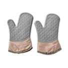 Conjunto de luvas resistentes ao calor com design de gota de água, silicone e algodão