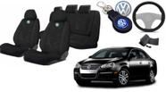Conjunto de Luxo para Jetta 2005-2010: Capas de Bancos, Volante e Chaveiro