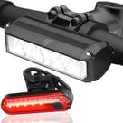 Conjunto de luzes de bicicleta KAMSANG para passeios noturnos recarregáveis